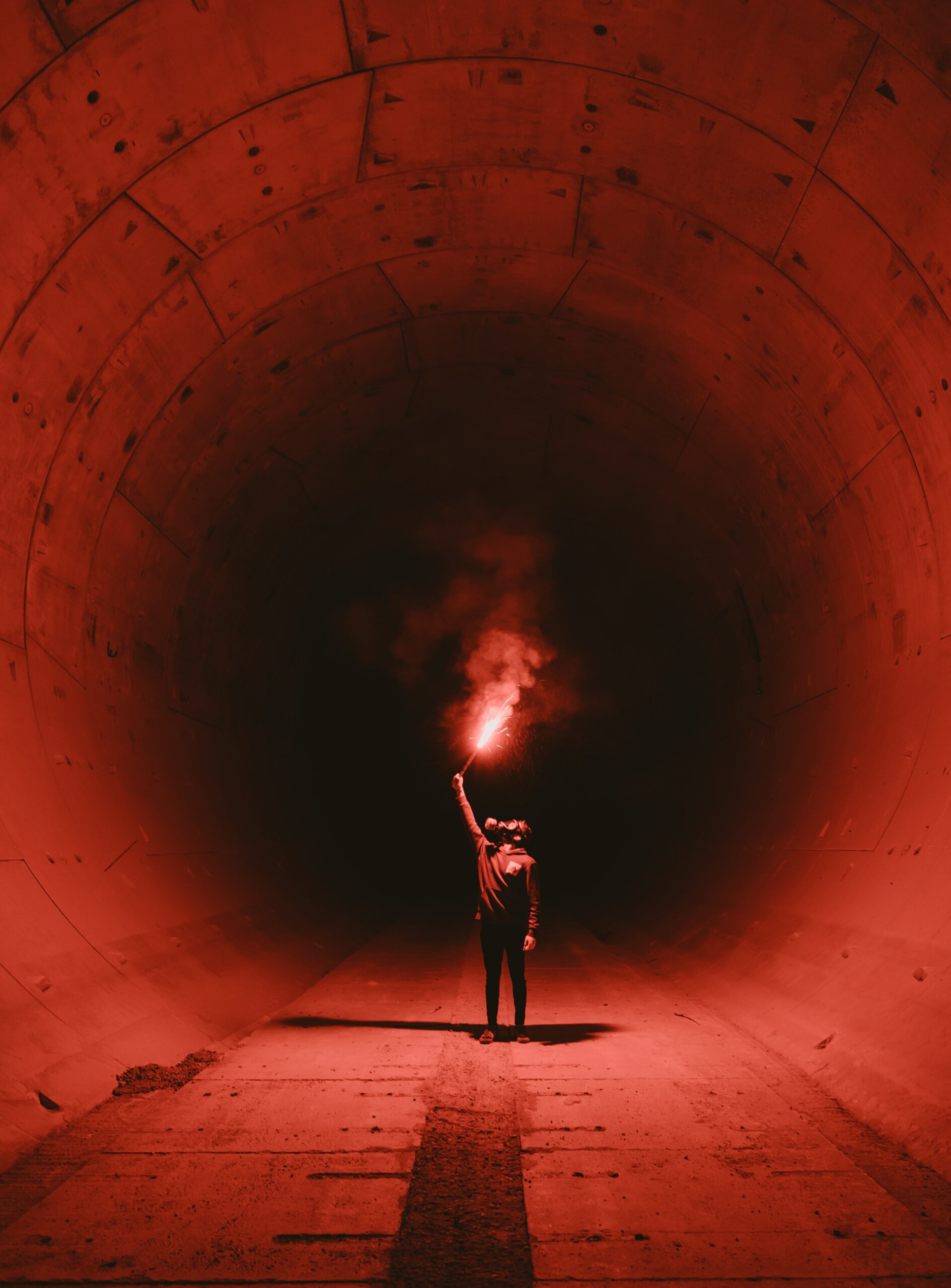 Urbex exploration tunnel, lumière 