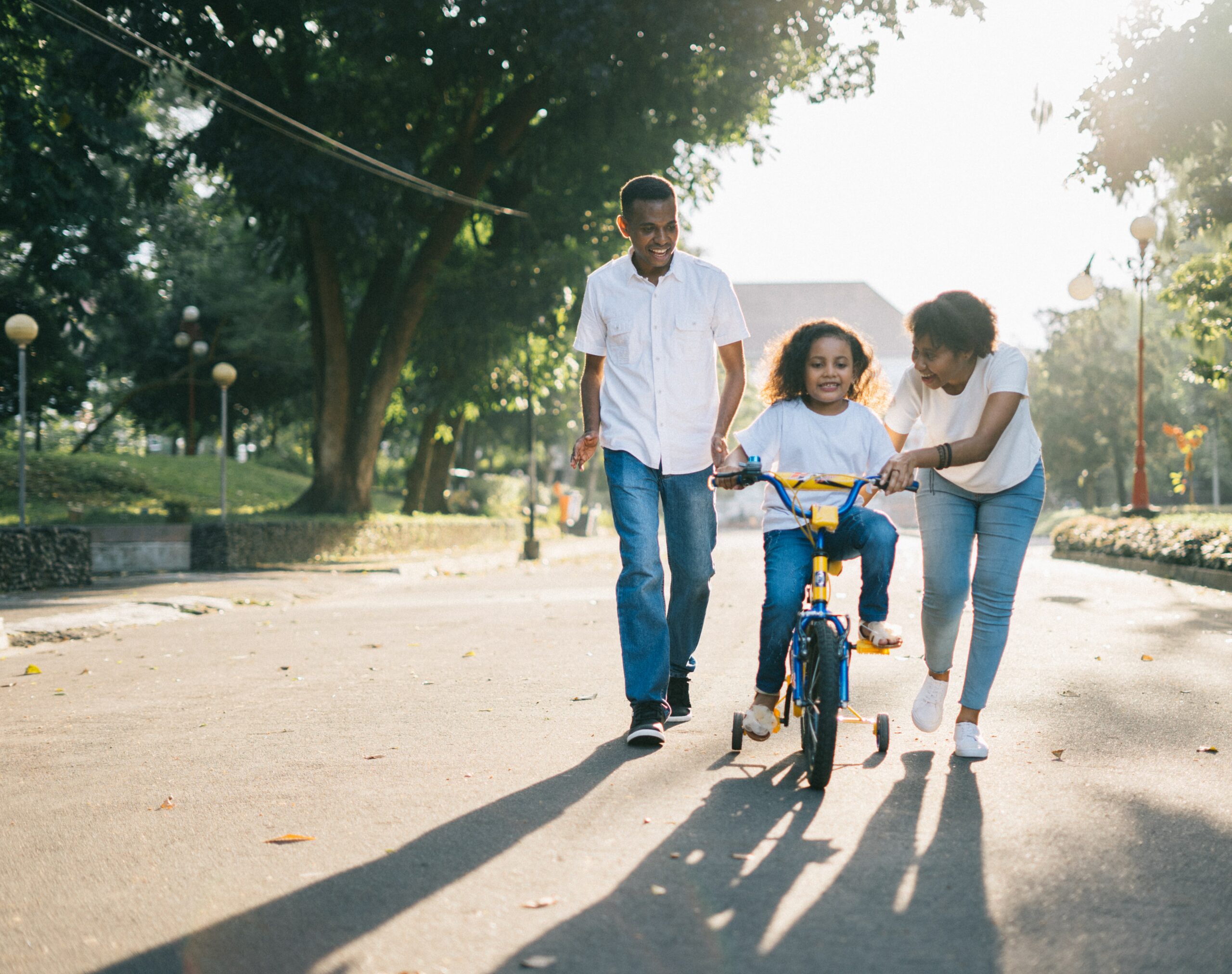 La famille : apprentissage du vélo