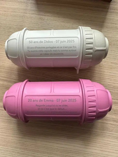 Exemple gravure capsule temporelle anniversaire